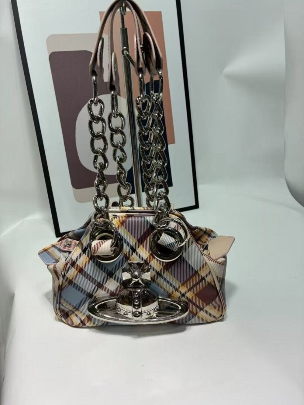 Vivienne Westwood Plaid Orb Mini Chain Handbag